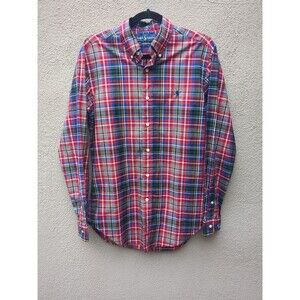 Ralph Lauren Button up SM Long Sleeve Check Shirt Red Blue Green Cotton